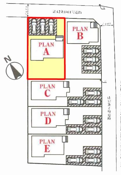 土浦市烏山4丁目 A号棟 新築戸建(区画図)