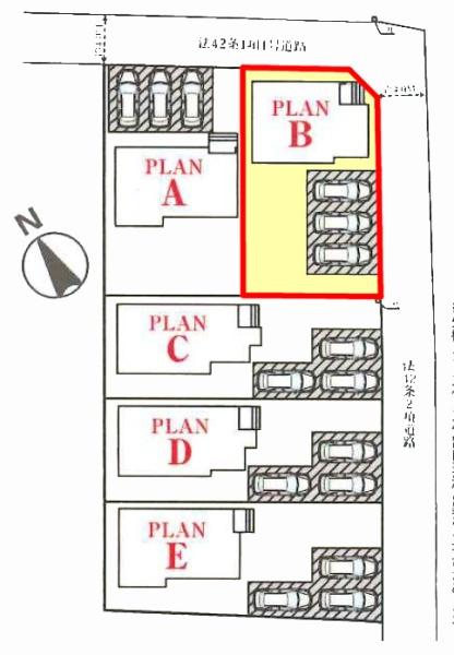 土浦市烏山4丁目 B号棟 新築戸建(区画図)