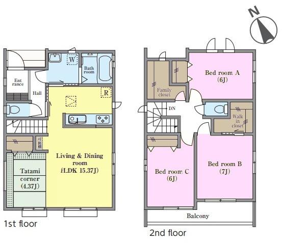 松戸市栄町8丁目 J号棟 新築戸建(間取り)