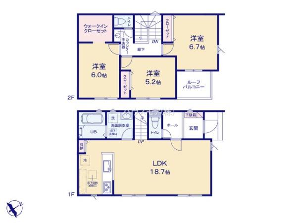 守谷市けやき台２丁目　1号棟　新築戸建て