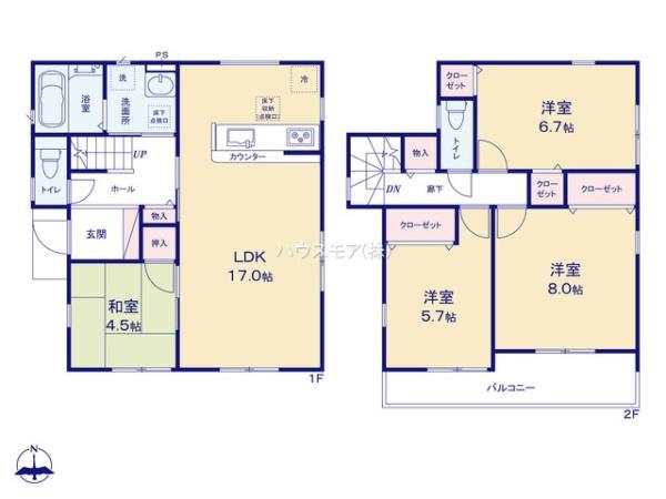柏市増尾4丁目　2号棟　新築戸建