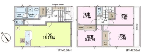 柏市南高柳　2号棟　新築戸建