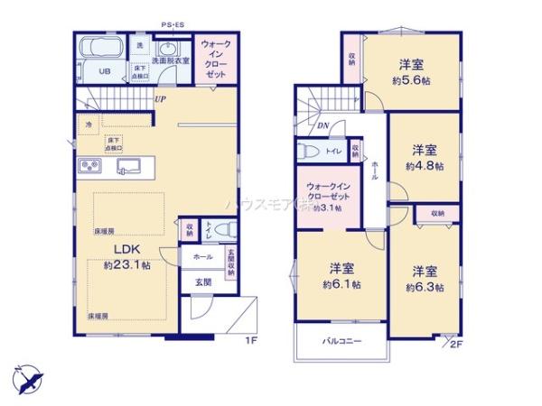 松戸市八ケ崎1丁目　2号棟　新築戸建
