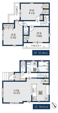 新築戸建　青葉区美しが丘西121②　１号棟