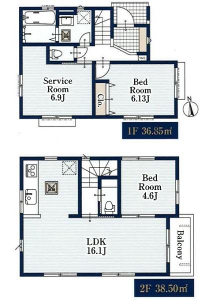 新築戸建 南区中里412Ⅱ② 1号棟