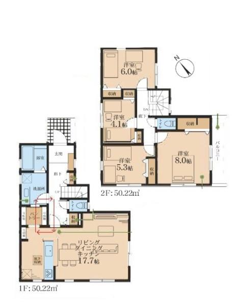 新築戸建　旭区市沢町　１号棟