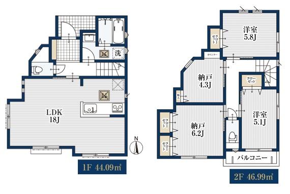 新築戸建　泉区岡津町02379②　１号棟