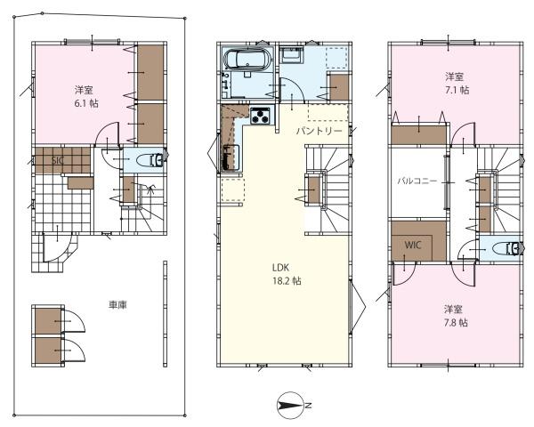 横浜市保土ヶ谷区上星川３丁目　新築分譲住宅全２棟　Ｂ号棟