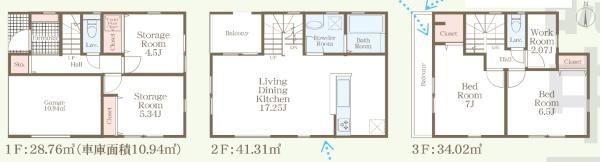 横浜市西区北軽井沢　新築分譲住宅全2棟　1号棟