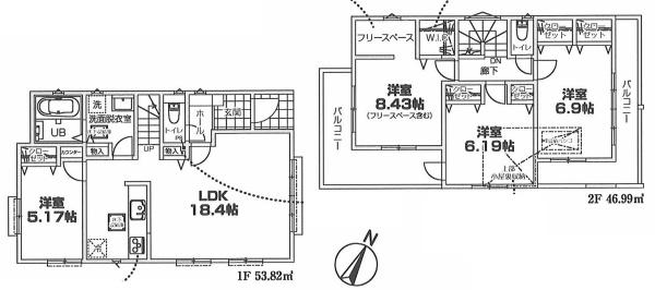 横浜市旭区東希望が丘052②　新築分譲住宅全2棟　№１