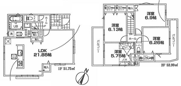 横浜市旭区東希望が丘052②　新築分譲住宅全2棟　№２