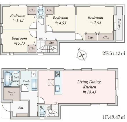 新築戸建　港北区綱島東４丁目　１号棟