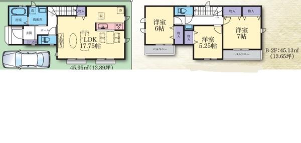 新築戸建 瀬谷区阿久和西3丁目 B号棟