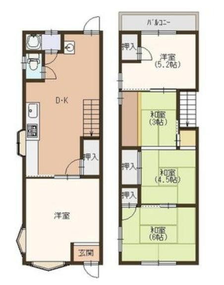 高槻市南松原町の中古テラスハウス