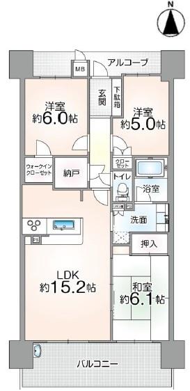 イトーピア茨木上穂積 1階(間取り)