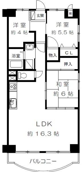 さんくれーる茨木 A棟 6階