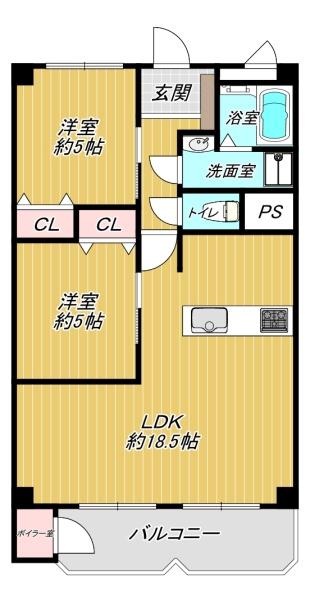 ダイヤシャトー千里　２階