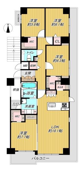 グランドムール茨木　３階