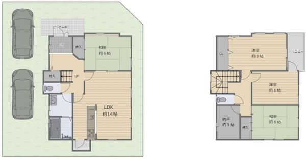 守山市水保町の中古一戸建て(間取り)