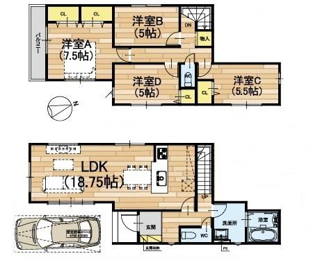 草津市東矢倉３丁目の新築一戸建