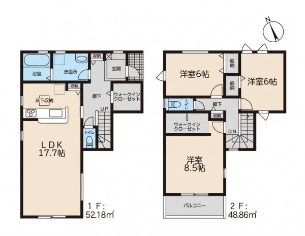 岡崎市福岡町　新築戸建　１号棟