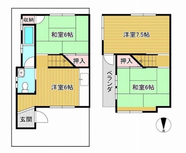 京都市北区西賀茂北川上町の中古テラスハウス