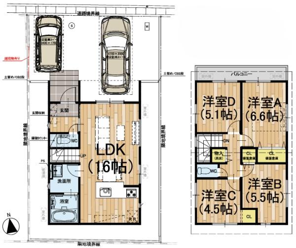 京都市西京区山田車塚町の新築一戸建