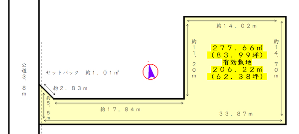 浜松市中央区三島町の土地(間取り)