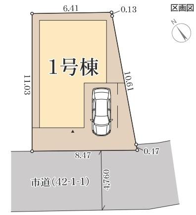 高石市取石3丁目の新築一戸建(区画図)