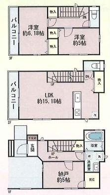 堺市東区日置荘西町1丁の新築一戸建(間取り)