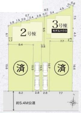 堺市東区大美野の新築一戸建(区画図)