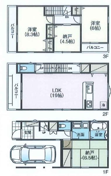 堺市北区長曽根町の新築一戸建(間取り)