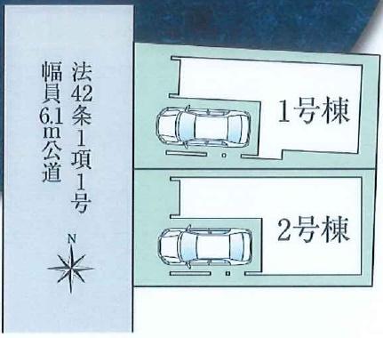 堺市北区長曽根町の新築一戸建(区画図)