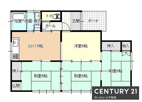 1階建てで広々の間取り　家族での生活に最適