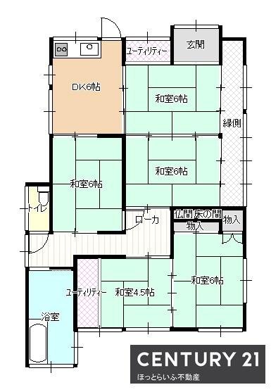 平坦地に立地　1階建て使い勝手良好