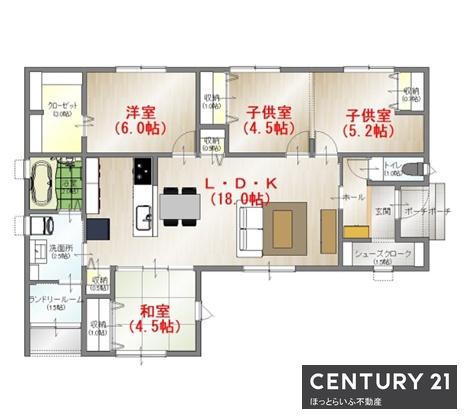 三股町樺山の新築建売　4LDK平家建太陽光発電システム搭載