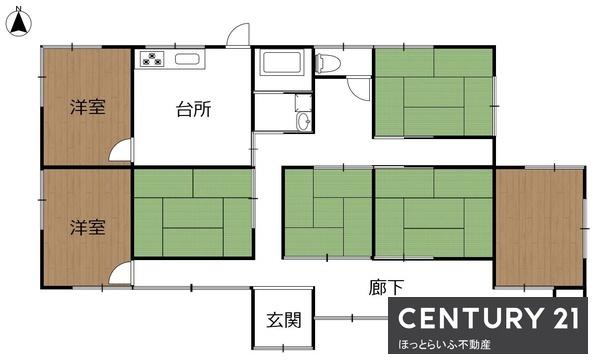 部屋数多数の平屋建て中古住宅　大家族でも大丈夫