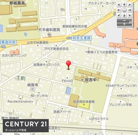 祝吉中学校まで徒歩3分の売地です