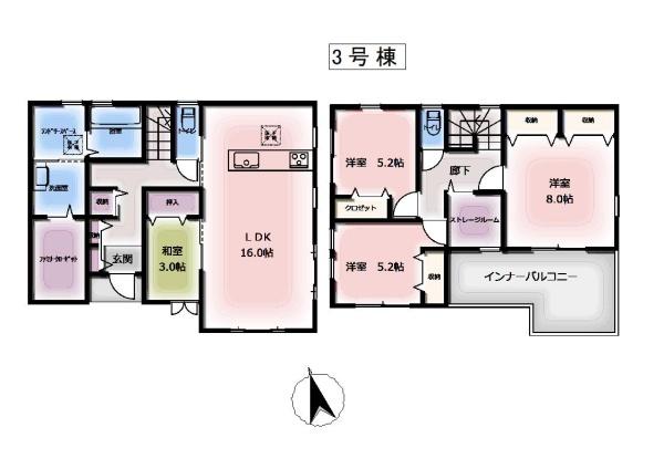 奈良市神殿町　新築戸建　3号棟／3区画