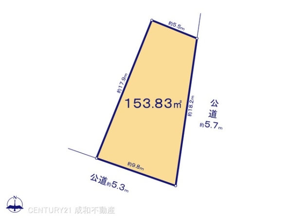 一宮市木曽川町黒田三ノ通りの土地(間取り)