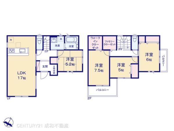 小牧市大字本庄の新築一戸建(間取り)