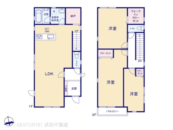 清須市朝日五条の中古一戸建て(間取り)