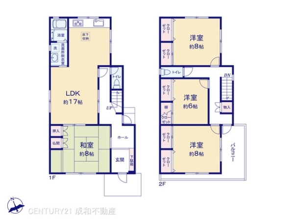 清須市西市場1丁目の中古一戸建て(間取り)