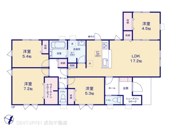 一宮市今伊勢町本神戸字天王の新築一戸建(間取り)