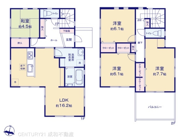 岡崎市柱曙2丁目の中古一戸建て(間取り)