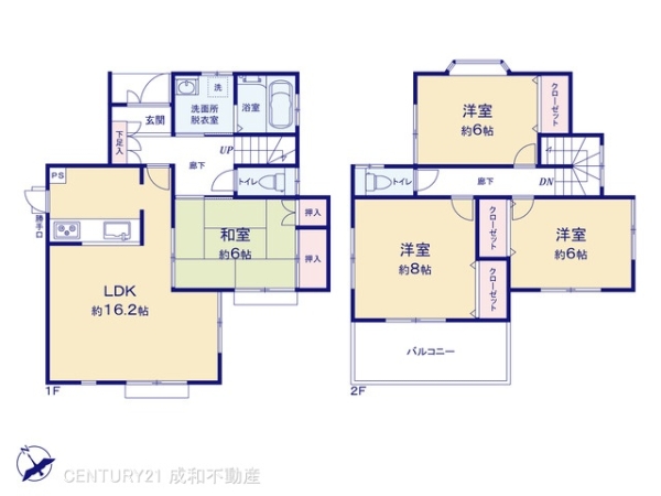 名古屋市西区稲生町字杁先の中古一戸建て(間取り)