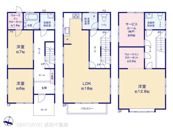 名古屋市南区本城町2丁目の中古一戸建て(間取り)