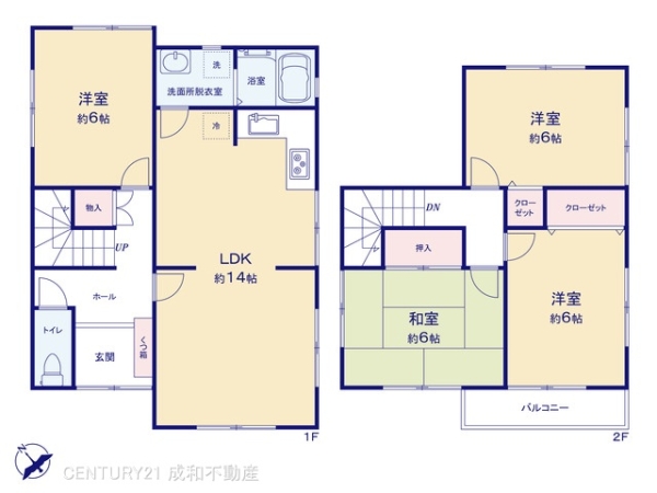 岡崎市中園町字忠田の中古一戸建て(間取り)