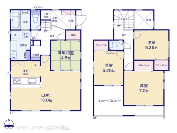 あま市古道千束の新築一戸建(間取り)