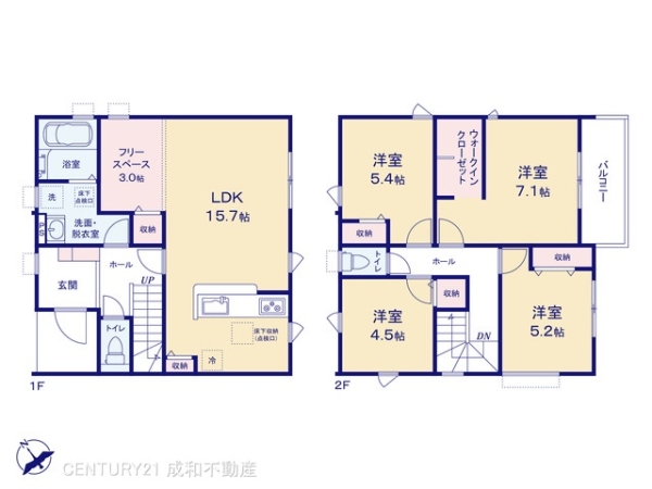 碧南市岬町4丁目の新築一戸建(間取り)